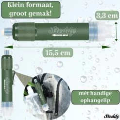 Waterfilter Survival Steddy Pro - Zuiver Gratis Drinkwater - Waterfles Waterzuivering - Waterfilter Kraan - Outdoor - FILTER 4000 LITER! 12 Waterfilter Survival Steddy Pro - Zuiver Gratis Drinkwater - Waterfles Waterzuivering - Waterfilter Kraan - Outdoor - FILTER 4000 LITER! -Keukenbenodigdheden Winkel 1200x1200 714