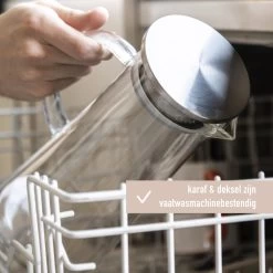 MÊZON® Schenkkan - Glazen Waterkan - Waterkaraf Voor Fruitwater - Multifunctionele Decanteer Karaf - Kan Met Deksel - 1.5L Capaciteit -Keukenbenodigdheden Winkel 1200x1200 802