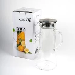 MÊZON® Schenkkan - Glazen Waterkan - Waterkaraf Voor Fruitwater - Multifunctionele Decanteer Karaf - Kan Met Deksel - 1.5L Capaciteit -Keukenbenodigdheden Winkel 1200x1200 806