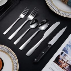 Deleca 8 Persoons Bestekset (48-delig) - Lepels, Messen, Vorken & Steakmessen - Vaatwasserbestendig - Zilver / RVS 14 Deleca 8 Persoons Bestekset (48-delig) - Lepels, Messen, Vorken & Steakmessen - Vaatwasserbestendig - Zilver / RVS -Keukenbenodigdheden Winkel 1200x1200 863
