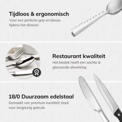 Deleca 8 Persoons Bestekset (48-delig) - Lepels, Messen, Vorken & Steakmessen - Vaatwasserbestendig - Zilver / RVS 17 Deleca 8 Persoons Bestekset (48-delig) - Lepels, Messen, Vorken & Steakmessen - Vaatwasserbestendig - Zilver / RVS -Keukenbenodigdheden Winkel 1200x1200 866