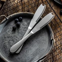 Merkloos Zilverkleurige 3-delige Botermessen Set - Roestvrijstaal - Messenset Voor De Boter - 3 X 20,8 X 1,6 Cm -Keukenbenodigdheden Winkel 1200x1200 912