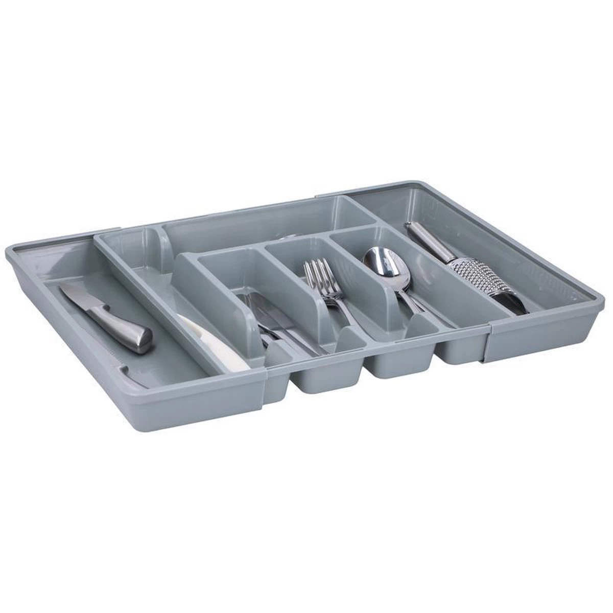 Merkloos Bestekbak/bestekhouder - Uitschuifbaar - Grijs - 44 Cm - 5 Tot 7 Vakken 4 Merkloos Bestekbak/bestekhouder - Uitschuifbaar - Grijs - 44 Cm - 5 Tot 7 Vakken - Afbeelding 2