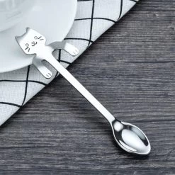 Merkloos 4 Theelepels Hangende Kat - Katten Koffielepel - RVS - Zilverkleurig -Keukenbenodigdheden Winkel 1200x1200 980