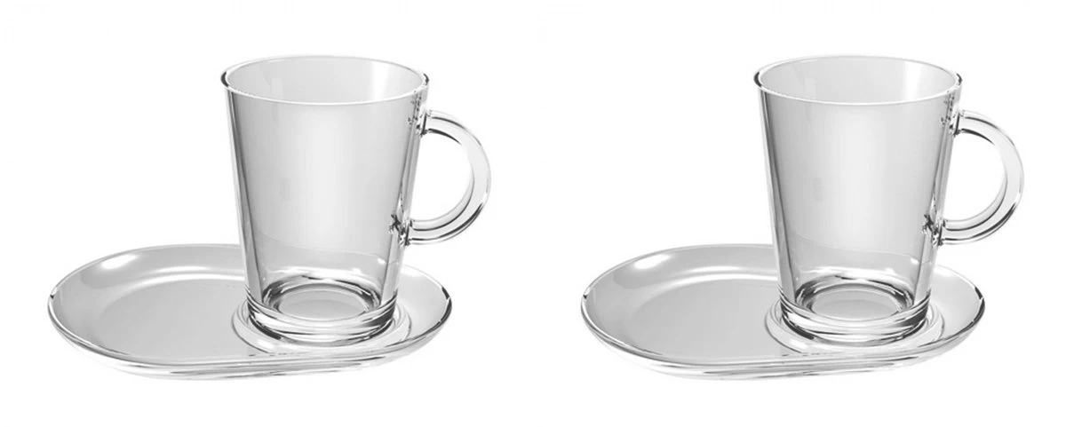 Pasabahce Tribeca Theeglas Met Schotel 400 Ml - Gehard Glas - 2 Stukst 6 Pasabahce Tribeca Theeglas Met Schotel 400 Ml - Gehard Glas - 2 Stukst - Afbeelding 4