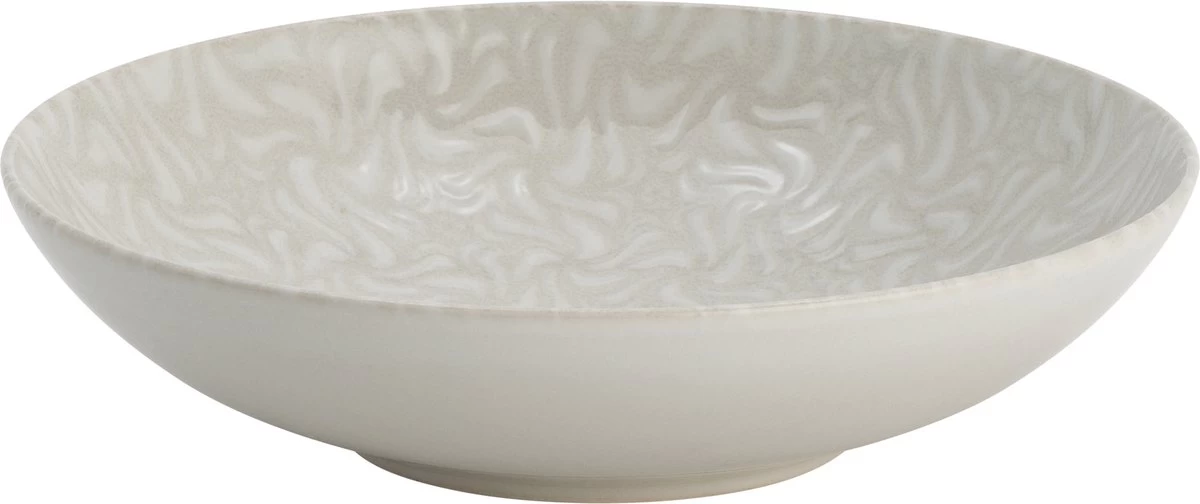 Lite-Body Hermes Pastabord - Set Van 8 Stuks - Ø 21 Cm - Aardewerk - Wit Relief Wave 6 Lite-Body Hermes Pastabord - Set Van 8 Stuks - Ø 21 Cm - Aardewerk - Wit Relief Wave - Afbeelding 4