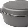 Nuovva 2-in-1 Gietijzeren Steelpan En Braadpan Of Grillplaat Met Dubbel Functie Koekenpan Deksel - 3 Liter - 26cm -Keukenbenodigdheden Winkel 1200x527 1