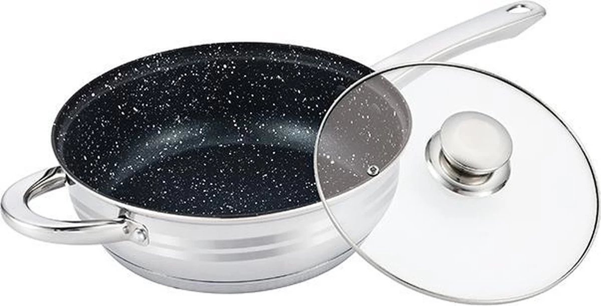 Swiss Pro + Pannenset - 12 Delig - RVS - 1230 - Roestvrijstalen Kookgerei 18/10- 4 Swiss Pro + Pannenset - 12 Delig - RVS - 1230 - Roestvrijstalen Kookgerei 18/10- - Afbeelding 2