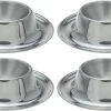 Merkloos 4x Stuks Eierdopjes Van RVS 8.5 X 2,5 Cm - Stapelbare Eierdopjes - Elk Weekend En Met Pasen