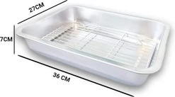 YUGN COMBI Set Braadslede Ovenschaal Combi Braadslee Oven Set - 2x Braadslede Met Rooster Voor Ovengerechten - 36x27x7CM En 40x30x7CM En Inclusief Bakkwast - Cadeau- Cadeautip -Keukenbenodigdheden Winkel 1200x666 4