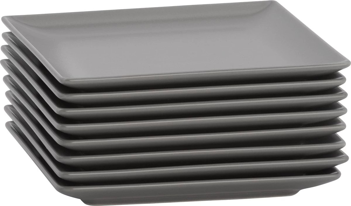 Lite-Body Hermes Gebaksbordjes - Set Van 8 Stuks - Ø16 Cm - Grijs Mat 5 Lite-Body Hermes Gebaksbordjes - Set Van 8 Stuks - Ø16 Cm - Grijs Mat - Afbeelding 3