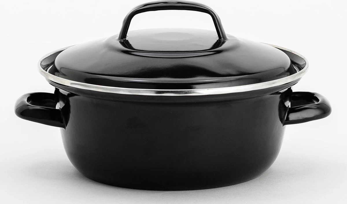 Lite-Body - Magnus - Braadpan , Frituurpan 26cm/3l Met Deksel - Emaille - Zwart - Inductie 3 Lite-Body - Magnus - Braadpan , Frituurpan 26cm/3l Met Deksel - Emaille - Zwart - Inductie