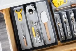 Madesmart Bestekbak - Besteklade 3 Vakken - Antraciet -Keukenbenodigdheden Winkel 1200x800 120