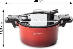 Rosmarino - Snelkookpan Met Glazen Deksel - Zwart - Ø24cm - 5 Liter - 100% PFAS & PFOA Vrij - Aluminium - Pressure Cooker - Non-stick Minerale Coating - Ergonomische Handgrepen - Geschikt Voor Alle Warmtebronnen 16 Rosmarino - Snelkookpan Met Glazen Deksel - Zwart - Ø24cm - 5 Liter - 100% PFAS & PFOA Vrij - Aluminium - Pressure Cooker - Non-stick Minerale Coating - Ergonomische Handgrepen - Geschikt Voor Alle Warmtebronnen -Keukenbenodigdheden Winkel 1200x800 75
