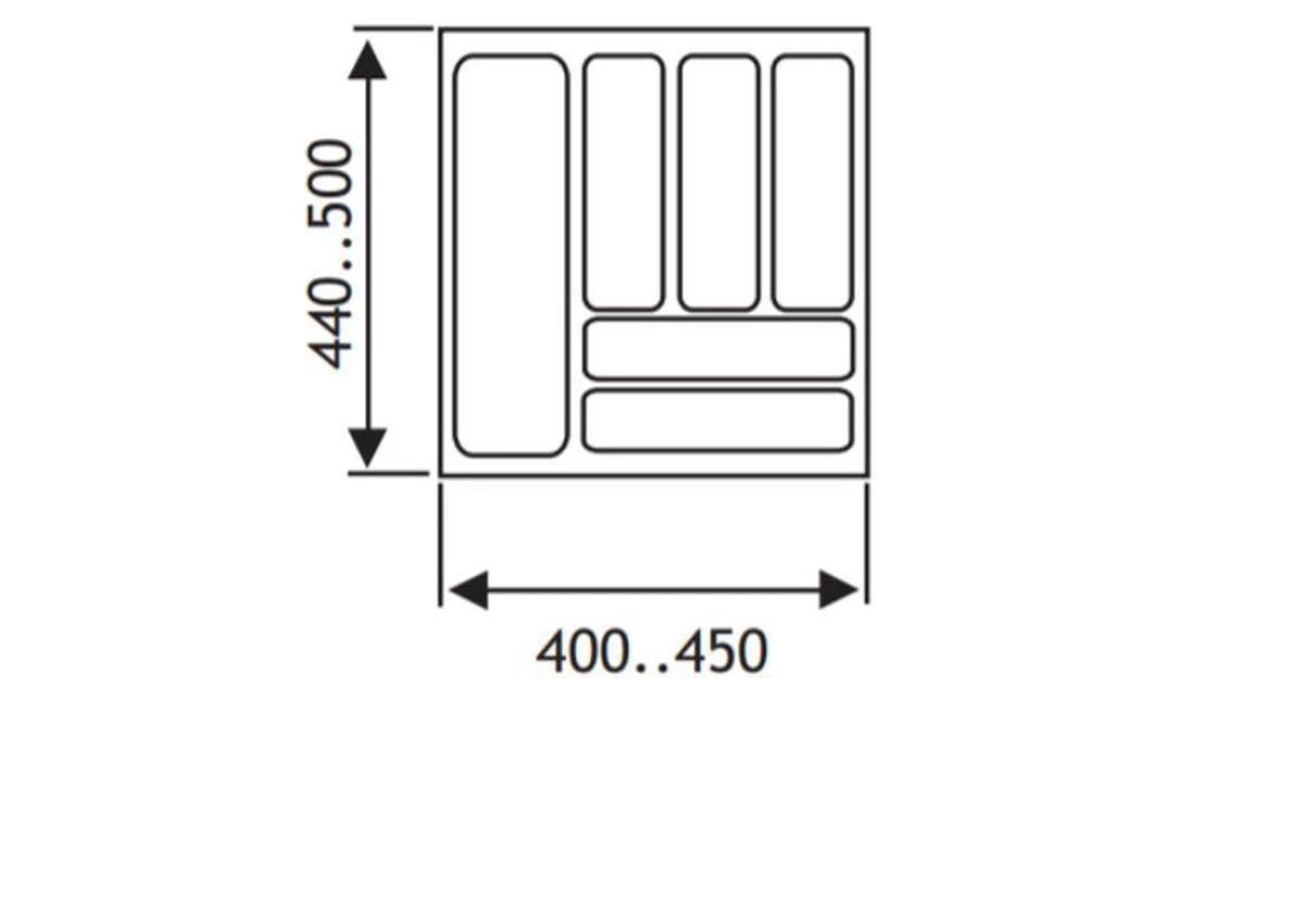 Culinorm Bestekbak - Besteklade - 45 Cm Breed X 50 Cm Diep - Grijs 5 Culinorm Bestekbak - Besteklade - 45 Cm Breed X 50 Cm Diep - Grijs - Afbeelding 3