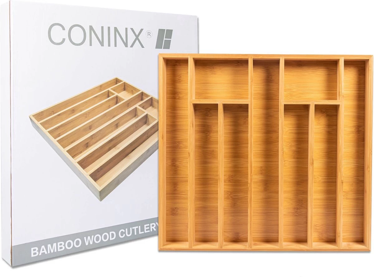 Grote Bestekbak Bamboe 51x47cm | Besteklade Van Coninx | Bestekhouder | Opbergbak | Duurzaam | Voor Laden Van 47cm Diep 10 Grote Bestekbak Bamboe 51x47cm | Besteklade Van Coninx | Bestekhouder | Opbergbak | Duurzaam | Voor Laden Van 47cm Diep - Afbeelding 8