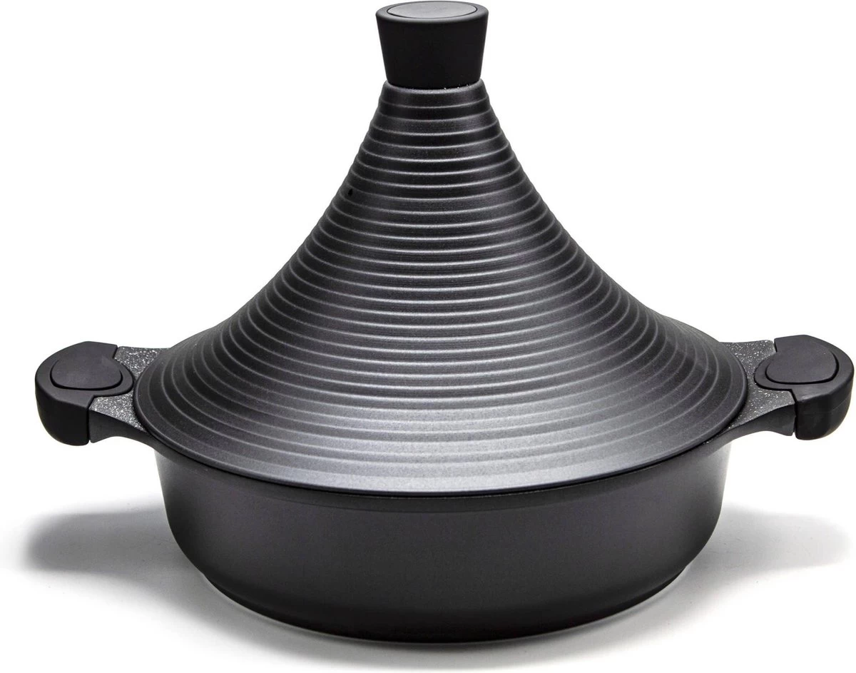 Tajine Agadir Inductie Arabisch Design Non-stick Shining Black 3 Tajine Agadir Inductie Arabisch Design Non-stick Shining Black
