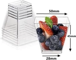 Merkloos Kleine Amuse Bakjes Voor Dessert/IJs/Fruit/Hapjes/Tapas/Toetje/Gebakje/Taartje - Herbruikbare Amusebakjes Van Kunststof - Afwasmachinebestendig - 70ML - Vierkant - 25 Stuks - Transparant Met Zilveren Glitter 7 Merkloos Kleine Amuse Bakjes Voor Dessert/IJs/Fruit/Hapjes/Tapas/Toetje/Gebakje/Taartje - Herbruikbare Amusebakjes Van Kunststof - Afwasmachinebestendig - 70ML - Vierkant - 25 Stuks - Transparant Met Zilveren Glitter -Keukenbenodigdheden Winkel 1200x943 4