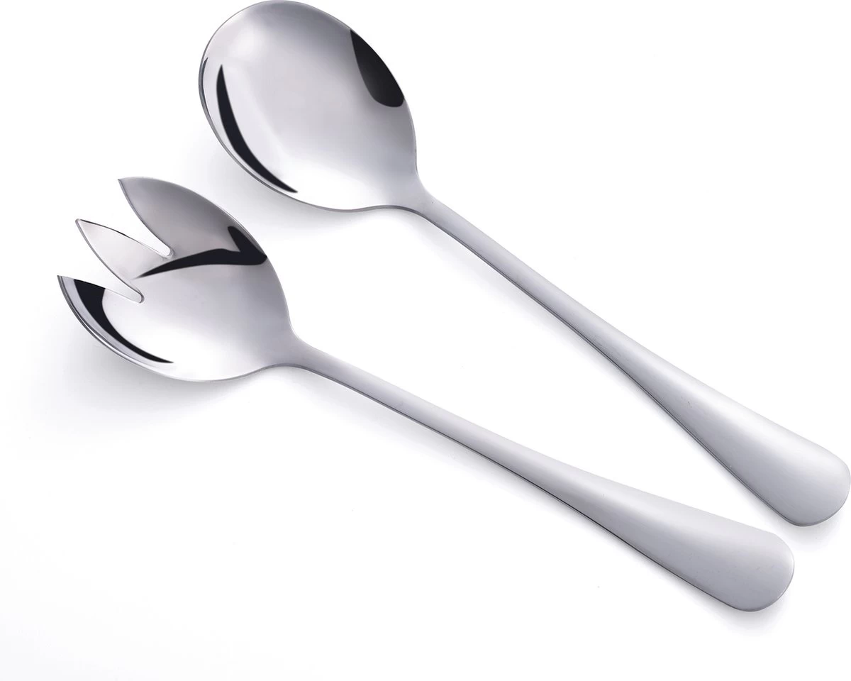 Alheco Klein Slabestek - Voor 2/3 Persoons Saladekommen - 2-delig Saladebestek - Zilver 3 Alheco Klein Slabestek - Voor 2/3 Persoons Saladekommen - 2-delig Saladebestek - Zilver