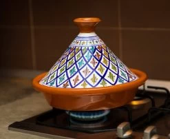 CRAFLAIR ~ Tajine ~ Ø 30 Cm ~ Geschikt Voor Inductie - Adapter ~ Handgemaakt ~ Geglazuurd Keramiek -Keukenbenodigdheden Winkel 1200x982