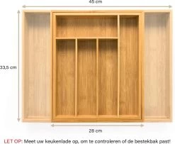 Budu Uitschuifbare Bamboe Bestekbak #33,5 (33,5 Cm Diep) - Bestekcassette Hout - Besteklade - 33,5 X 28 - 45 Cm - 5/7 Vakken 14 Budu Uitschuifbare Bamboe Bestekbak #33,5 (33,5 Cm Diep) - Bestekcassette Hout - Besteklade - 33,5 X 28 - 45 Cm - 5/7 Vakken -Keukenbenodigdheden Winkel 1200x984 3