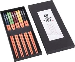 Chopsticks - Hout - 5 Paar - 22,5 Cm - Japanse Stijl - Sushi Giftset