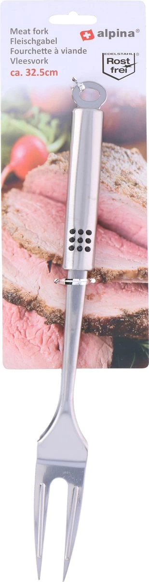 Vleesvork 32,5 Cm Van RVS - Keukengerei - Kookgerei - Tweetandige Vork 6 Vleesvork 32,5 Cm Van RVS - Keukengerei - Kookgerei - Tweetandige Vork - Afbeelding 4