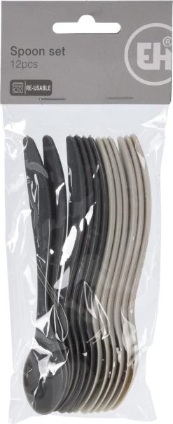 Excellent Houseware 12x Eierlepels Zwart/grijs Kunststof 14 Cm -Keukenbenodigdheden Winkel 490x1200 3