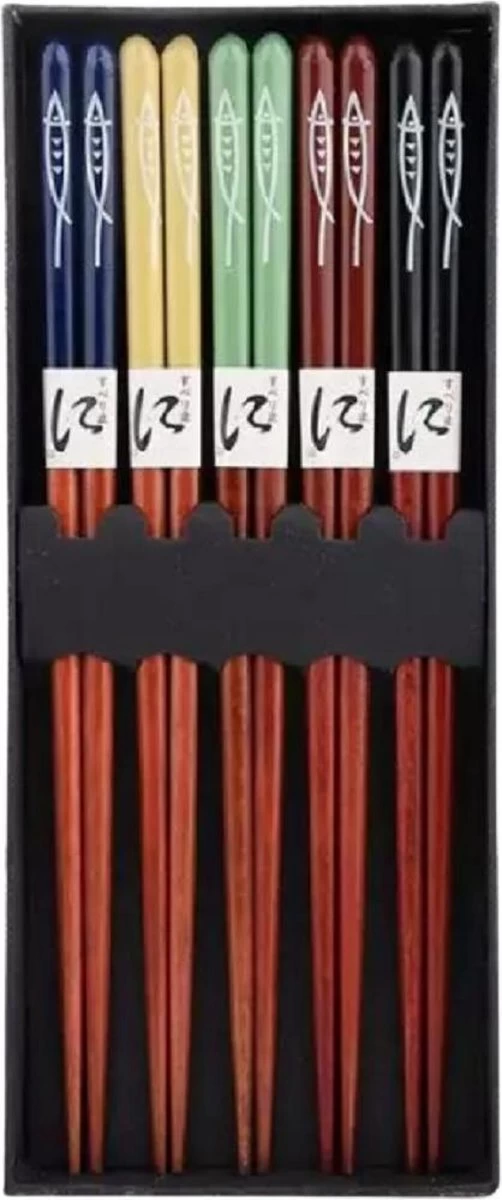 Chopsticks - Hout - 5 Paar - 22,5 Cm - Japanse Stijl - Sushi Giftset 4 Chopsticks - Hout - 5 Paar - 22,5 Cm - Japanse Stijl - Sushi Giftset - Image 2