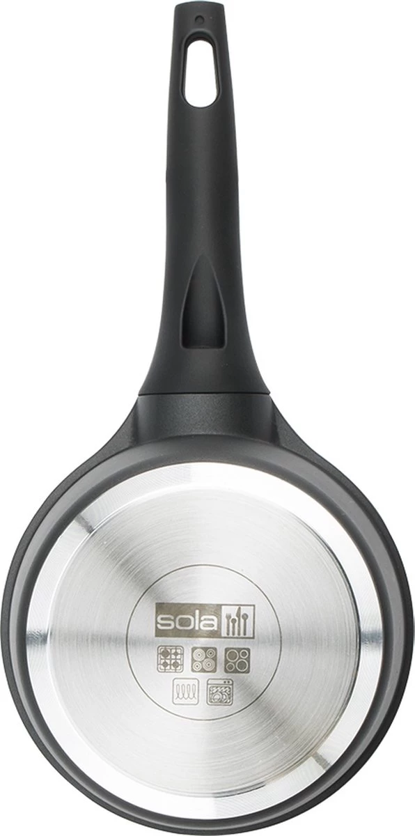 Sola Steelpan Fair Cooking - Ø 18 Cm - Zwart/wit - Aluminium - Antiaanbaklaag 6 Sola Steelpan Fair Cooking - Ø 18 Cm - Zwart/wit - Aluminium - Antiaanbaklaag - Afbeelding 4
