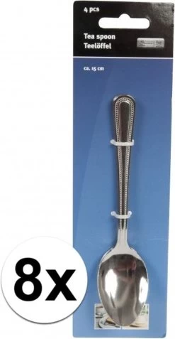Merkloos 8x Stuks Sierlijke Grote Thee/dessertlepeltjes - Bestek - 15 Cm Van RVS -Keukenbenodigdheden Winkel 622x1200