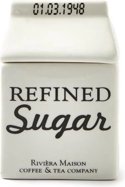 Riviera Maison Suikerpot, Voorraadpot - Carton Jar Sugar – Wit - (LxBxH) 7.6x7.6x10 Cm -Keukenbenodigdheden Winkel 799x1200 23