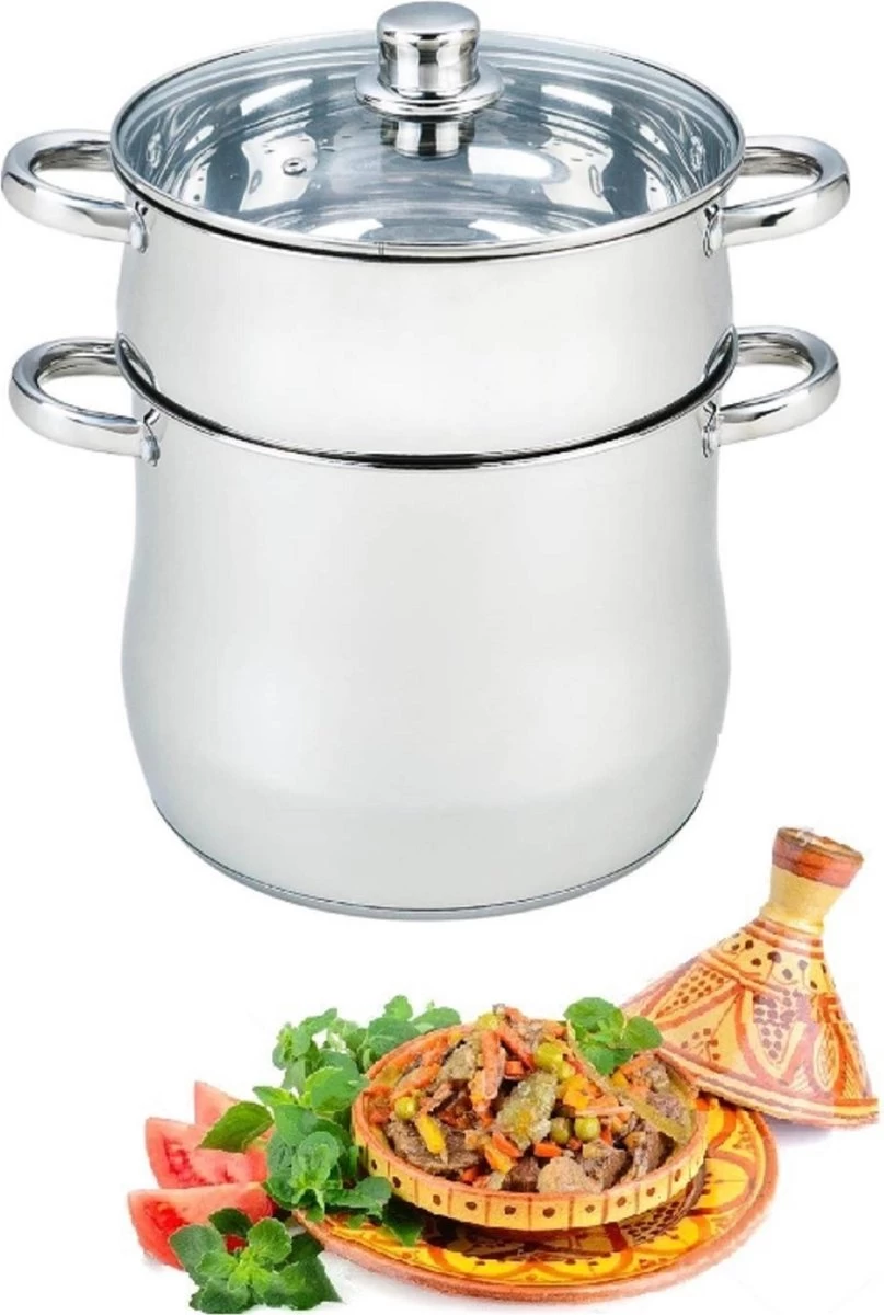 Royal Swiss - Couscous Pan - Couscous Maker - Stoompan RVS - 8 Liter 3 Royal Swiss - Couscous Pan - Couscous Maker - Stoompan RVS - 8 Liter