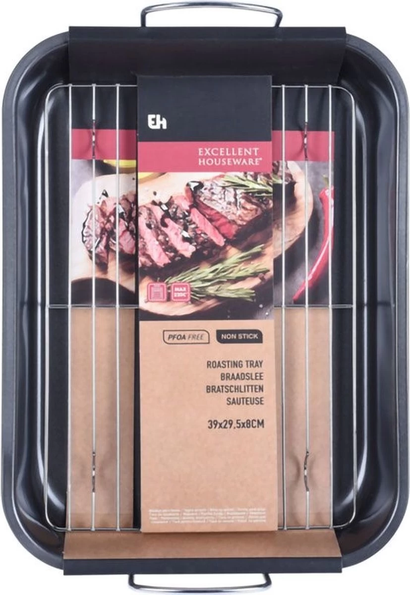 Excellent Houseware Anti-aanbak Braadslede - Met Rooster 4 Excellent Houseware Anti-aanbak Braadslede - Met Rooster - Afbeelding 2