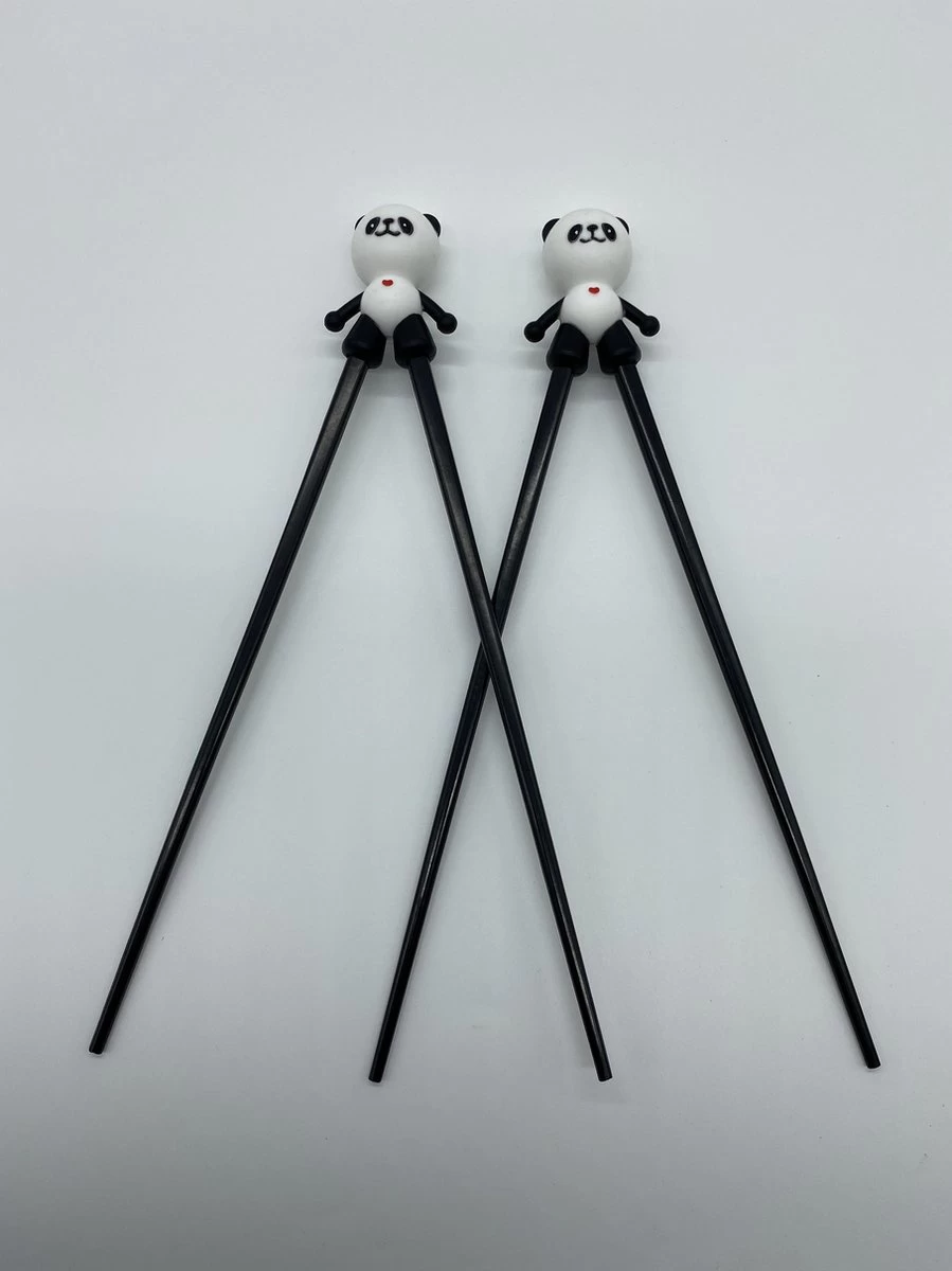 Eetstokje - Chopstick Child – 2 Stuks - Eetstokjes Voor Kinderen – Pandabeer - 22.5 Cm – Zwart/wit – Chopstick – Panda Bear