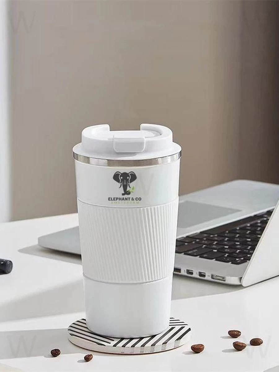 Elephant & Co Dubbelwandige Reisbeker - Koffie To Go -Duurzaam - 380ml - 4 Elephant & Co Dubbelwandige Reisbeker - Koffie To Go -Duurzaam - 380ml - - Afbeelding 2