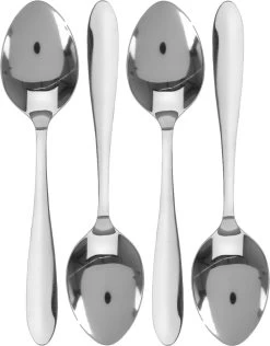 Merkloos 8x Lepels Tafelbestek RVS 18,5 Cm - Keukenbenodigdheden - Tafel Dekken - Bestek - Tafellepels/eetlepels - Lepels