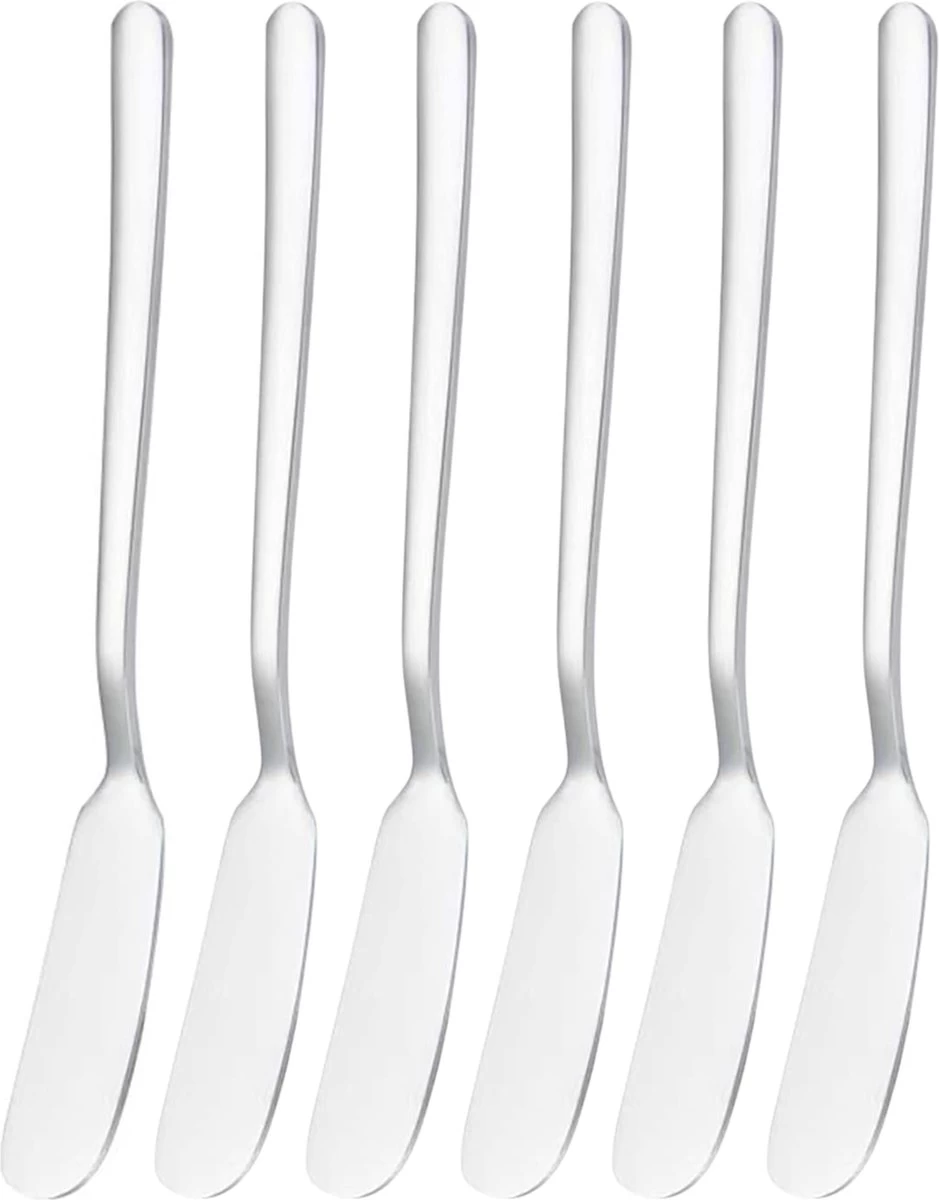 House Of Husk Botermesjes Set - Zilver - RVS - Botermes - Smeermessen - Tapas Mesjes - 6 Stuks 3 House Of Husk Botermesjes Set - Zilver - RVS - Botermes - Smeermessen - Tapas Mesjes - 6 Stuks