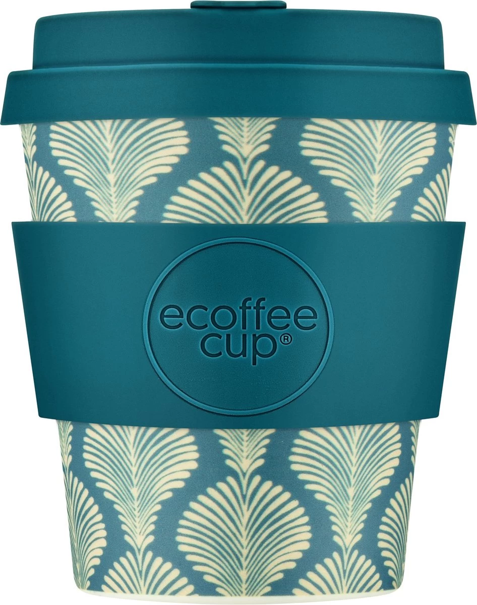 Ecoffee Cup Creasy Lu PLA - Koffiebeker To Go 240 Ml - Groenblauw Siliconen 3 Ecoffee Cup Creasy Lu PLA - Koffiebeker To Go 240 Ml - Groenblauw Siliconen