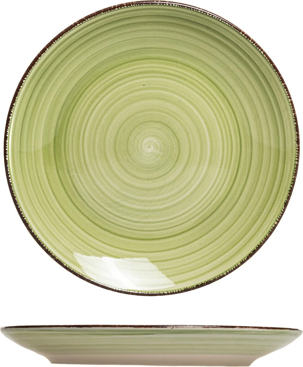 Ontbijtbord (6 Stuks) - Groene Tinten - 19cm - Aardewerk 4 Ontbijtbord (6 Stuks) - Groene Tinten - 19cm - Aardewerk - Afbeelding 2